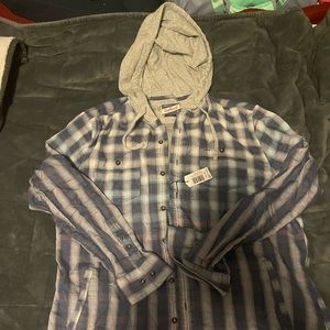 NWT MENS JOHNNIE O’s ALBERT SURF FLANNEL HOODIE SIZE LARGE.